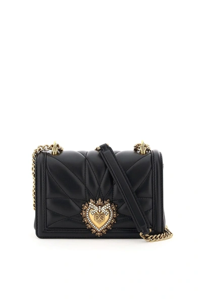 Dolce & Gabbana Devotion Crossbody Mini Bag In Black