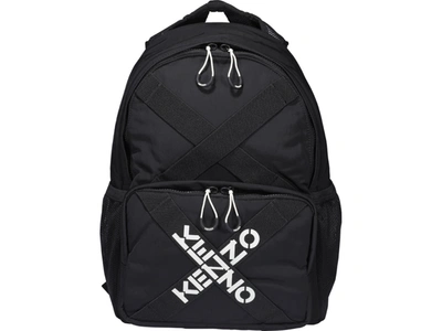 Kenzo Taped Logo Backpack In Black