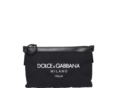 Dolce & Gabbana Padded Zip-up Shoulder Bag In Black