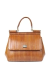 DOLCE & GABBANA CARAMEL EEL SICILY BAG SMALL,11540944