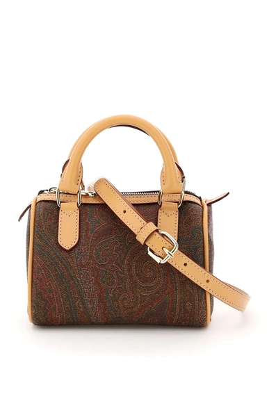 Etro Paisley Classic Mini Tote Bag In Beige,brown