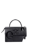 OFF-WHITE HOLE JITNES 1.4 HAND BAG IN BLACK LEATHER,11651868