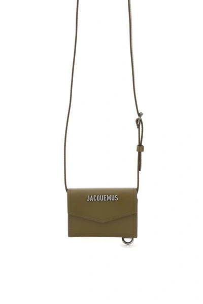 Jacquemus Le Doors Azur Micro Crossbody Pouch In Khaki,green