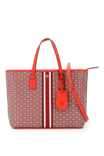 Tory Burch Gemini Link Small Tote In Red,white