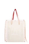 CHRISTIAN LOUBOUTIN CABALACE SMALL TOTE IN BEIGE FABRIC,11667540