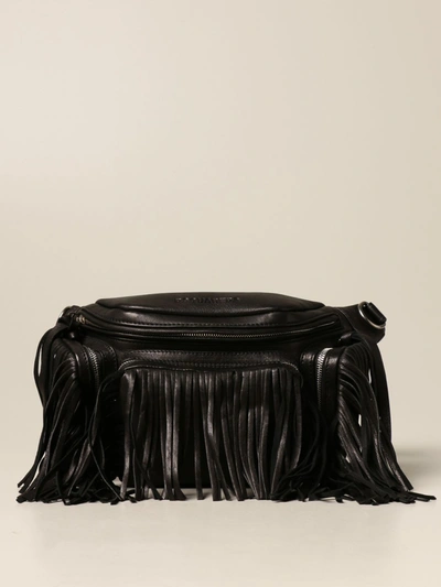 Dsquared2 Pouch In Nappa With Fringes In Black