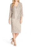 ALEX EVENINGS LACE COCKTAIL DRESS WITH JACKET,884002623319