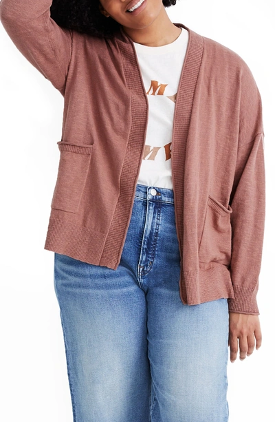 Madewell Bradley Cardigan Sweater In Faded Mauve