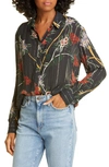 Ba&sh Petunia Floral Long Sleeve Blouse In Black