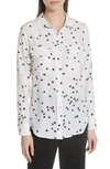 Equipment 'starry Night' Silk Shirt In Bright White-black