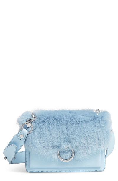 Rebecca Minkoff Faux Fur Jean Crossbody Bag In Powder Blue