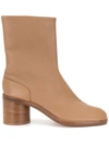 Maison Margiela Brown Leather Tabi Boots In Brown