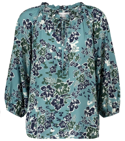 Velvet Sharla Floral Blouse In Blue