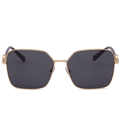 Versace Medusa Geo Square Metal Sunglasses In Gold