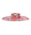 ZIMMERMANN FRAYED FLOPPY花卉亚麻帽子,P00551802