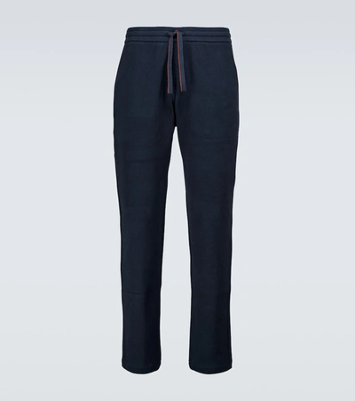 Loro Piana Horsey Cotton Fleece Sweatpants In Blue