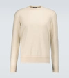 Loro Piana Textured Cotton, Silk And Cashmere-blend Sweater In Brown