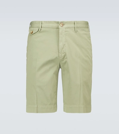 Incotex Royal Batavia Cotton-blend Twill Chino Shorts In Green