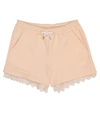 CHLOÉ EMBROIDERED COTTON-BLEND SHORTS,P00545081