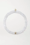 SYDNEY EVAN 14-KARAT GOLD, MOONSTONE AND DIAMOND BRACELET