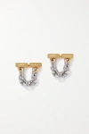 RABANNE GOLD- AND SILVER-TONE EARRINGS