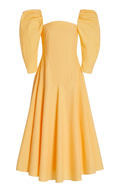 Rejina Pyo + Net Sustain Celeste Organic Cotton-poplin Midi Dress In Yellow
