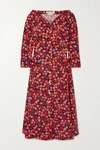 MARNI POP GARDEN FLORAL-PRINT COTTON-POPLIN MIDI DRESS