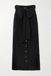 A.W.A.K.E. DRAPED PLEATED CREPE SKIRT