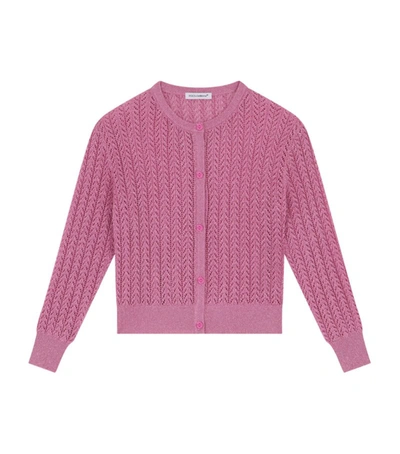 Dolce & Gabbana Kids Pointelle-knit Lurex Cardigan (2-6 Years)