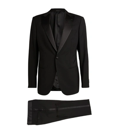 Giorgio Armani Silk-trimmed Tuxedo Suit In Black