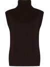The Frankie Shop Women's Sleeveless Wool-blend Turtleneck Top In Neutral,brown