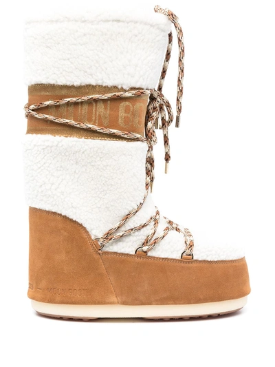 Moon Boot Icon Shearling Snow Boots In Brown