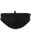 Dsquared2 Black Swimming Trunks With Rear Maple Leaf Print In Black