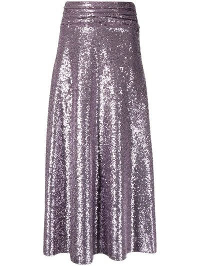 Brognano Sequinned A-line Maxi Skirt In Purple