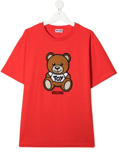 Moschino Teen Teddy Bear T-shirt In Red