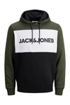 Jack & Jones Logo Colorblock Hooded Sweatshirt In Forest Nightreg
