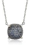 Suzy Levian Pavé Sapphire Pendant Necklace In Blue
