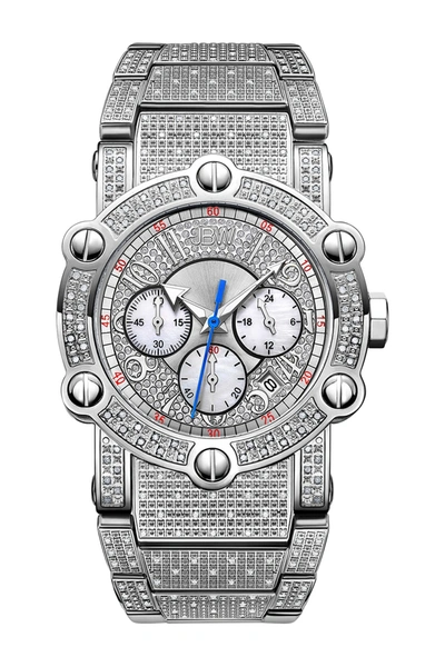 Jbw Men's Luxury Phantom Silver-tone Stainless Steel Bracelet Watch, 42mm