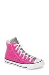 Converse Chuck Taylor® All Star® Glitter High Top Sneaker In Pink/silver/whi