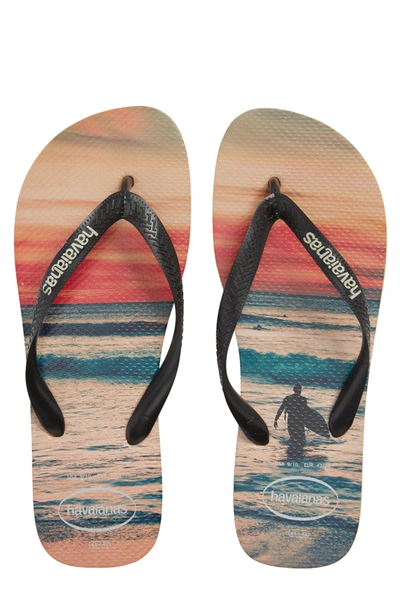 Havaianas Hype Tropical Print Flip Flop In Ivory