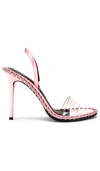 Alexander Wang Nova Crystal Pcv Slingback Sandals In Prism Pink