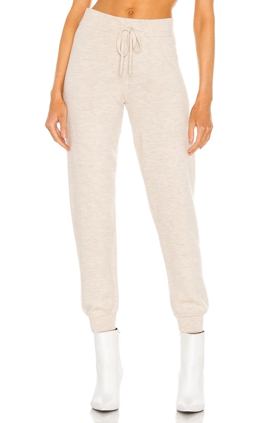 Alice And Olivia Aspen Knit Jogger Trousers In Oatmeal