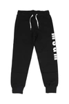 Msgm Teen Slogan-print Track Pants In Nero