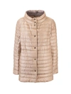HERNO REVERSIBLE DOWN JACKET IN BEIGE AND GREY