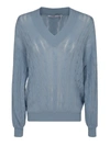 AGNONA CABLE-KNIT CASHMERE SWEATER IN LIGHT BLUE