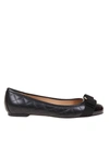 FERRAGAMO VARINAQ BALLERINAS IN BLACK