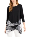 ALFANI PRINTED-HEM SWING TOP, CREATED FOR MACY'S