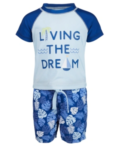 First Impressions Kids' Baby Boys 2-pc. Living The Dream Rash Guard Set, Created For Macy's In Regal Sapphire