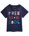FIRST IMPRESSIONS BABY BOYS FREE TO BE COOL COTTON T-SHIRT, CREATED FOR MACY'S