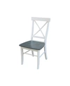 INTERNATIONAL CONCEPTS X-BACK CHAIR WITH SOLID WOOD SEAT